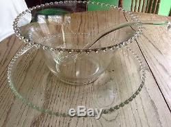 Stunning Antique Imperial Glass 15 Pc Candlewick Punch Bowl Set CompletedEstate