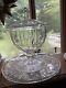 Stunning Cut Glass Starburst Punch Bowl With Lid & 16 Undertray SPECTACULAR