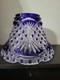 Stunning Czech Bohemia Crystal Cobalt Blue Cut to Clear Crystal Punch Bowl Base