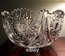 Stunning Dorflinger Essex One Piece Punch Bowl American Brilliant Cut Glass