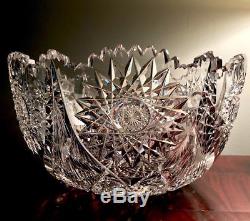 Stunning Dorflinger Essex One Piece Punch Bowl American Brilliant Cut Glass