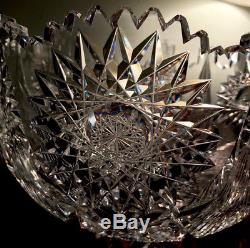 Stunning Dorflinger Essex One Piece Punch Bowl American Brilliant Cut Glass