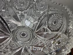 Stunning Imperial Glass Punch Bowl /Stand & 10 Cup Set Hobstar Arches With Ladle