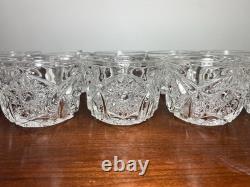 Stunning Imperial Glass Punch Bowl /Stand & 10 Cup Set Hobstar Arches With Ladle