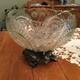 Stunning Vintage/Antique Smith Glass Pinwheel & Stars Punchbowl/Stand/Ladle