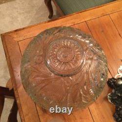 Stunning Vintage/Antique Smith Glass Pinwheel & Stars Punchbowl/Stand/Ladle