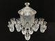 Stunning Vintage Cut Crystal Glass Punch Bowl with Lid & 15 Matching Cups