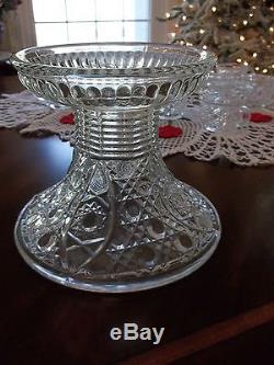 Stunning Vintage Huge Punch Bowl 16 Matching Cups High Rise Base + Silver Ladle