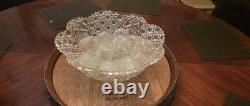 Stunning Vintage L. E. Smith 19-Piece Crystal Glass Punch Bowl Set + 18 Cups