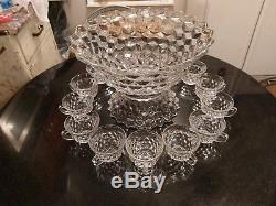 Stunningly Gorgeous Antique 14 Cup Punch Bowl Very Old