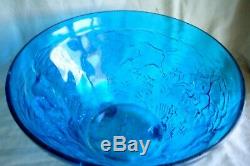 Summit Glass Reproduction of Fabled Cambridge Glass Buffalo Hunt Punch Bowl