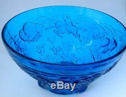 Summit Glass Reproduction of Fabled Cambridge Glass Buffalo Hunt Punch Bowl