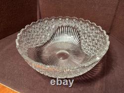 Superb ABP Cut Glass Punch Bowl with Russian Cut Motif EX. Condition