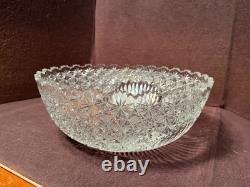 Superb ABP Cut Glass Punch Bowl with Russian Cut Motif EX. Condition
