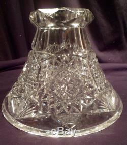 Superb American Brilliant Period Large Cut Crystal Punch Bowl, Stand, & Ladle