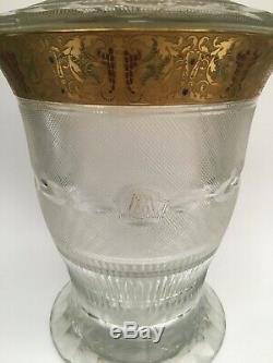 Superb MOSER Splendid Collection Gold Crystal Glass & Enamel PUNCH BOWL