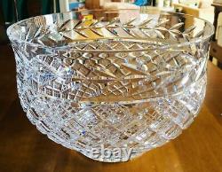 Superb Waterford Crystal GLANDORE 12 Punch Bowl Gothic Mark Ireland, FREE SHIP