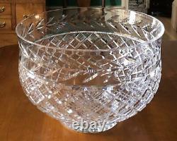 Superb Waterford Crystal GLANDORE 12 Punch Bowl Gothic Mark Ireland, FREE SHIP