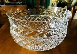 Superb Waterford Crystal GLANDORE 12 Punch Bowl Gothic Mark Ireland, FREE SHIP