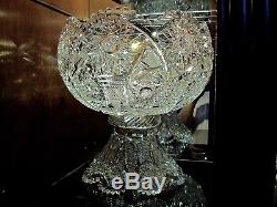 T. B Clark Cut Glass Co. El Tova 12 Two Piece Punch Bowl /American Brilliant