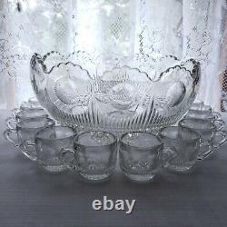 TIFFIN-FRANCISCAN Bullseye 14 Pc Punch Bowl Set