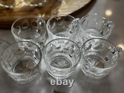 TIFFIN-FRANCISCAN Bullseye 19 Piece Punch Bowl Set Original Box 1957 Wrapping