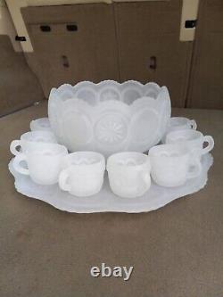 TIFFIN FRANCISCAN MOON and stars BOWL SET 12 CUPS frosted hard to find rare