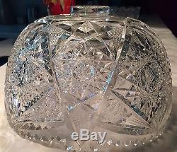 Two Piece Cut Glass Crystal Abp Punch Bowl Diamond Designstunning