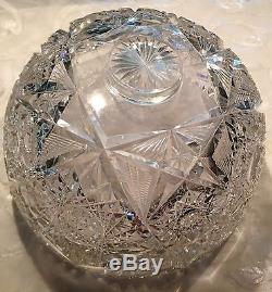 Two Piece Cut Glass Crystal Abp Punch Bowl Diamond Designstunningrare