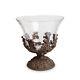 The GG Collection Baroque Glass & Brown Metal Beverage Tub / Punch Bowl