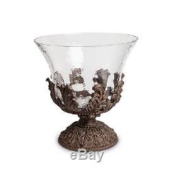 The GG Collection Baroque Glass & Brown Metal Beverage Tub / Punch Bowl