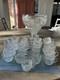 Thirty Three-Piece Pressed Glass Punch Bowl Set with Cups and Handles, Clear