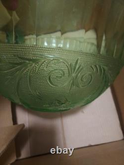 Tiara Exclusive Green Chantilly Glass Cups & Punchbowl and Snack sets