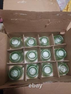 Tiara Exclusive Green Chantilly Glass Cups & Punchbowl and Snack sets