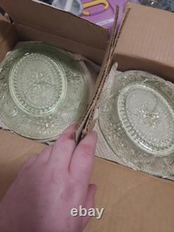 Tiara Exclusive Green Chantilly Glass Cups & Punchbowl and Snack sets