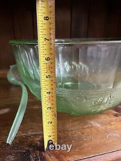 Tiara Green Glass Punch Bowl Set