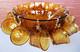 Tiara Indiana Glass Amber Sandwich Punch Bowl & Ladle & Cups & Hooks 26 pc Set