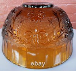Tiara Indiana Glass Amber Sandwich Punch Bowl & Ladle & Cups & Hooks 26 pc Set