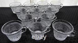 Tiara Indiana Glass Clear Sandwich Punch Bowl, Ladle, Cups, Hooks 26 piece Set