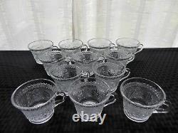 Tiara Indiana Glass Clear Sandwich Punch Bowl, Ladle, Cups, Hooks 26 piece Set