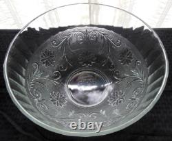 Tiara Indiana Glass Clear Sandwich Punch Bowl, Ladle, Cups, Hooks 26 piece Set