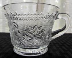 Tiara Indiana Glass Clear Sandwich Punch Bowl, Ladle, Cups, Hooks 26 piece Set