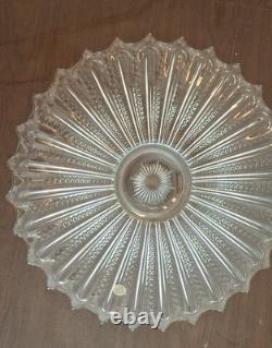 Tiara Punch Bowl Set with Serving Tray & 12 Cups Vintage Pressed Glass