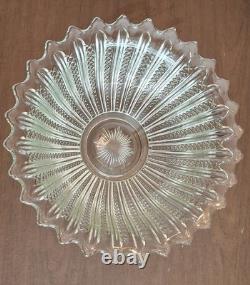 Tiara Punch Bowl Set with Serving Tray & 12 Cups Vintage Pressed Glass