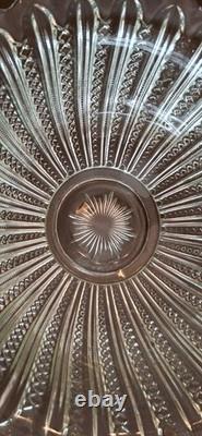 Tiara Punch Bowl Set with Serving Tray & 12 Cups Vintage Pressed Glass