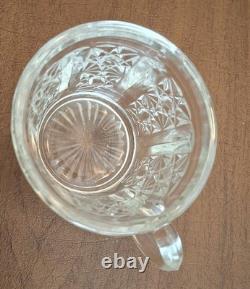 Tiara Punch Bowl Set with Serving Tray & 12 Cups Vintage Pressed Glass