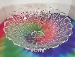 Tiffin BRISTOL DIAMOND Glass Punch Bowl Set with 19 Cups Vintage 1950s