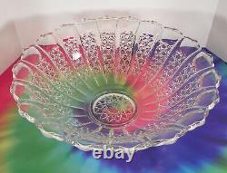 Tiffin BRISTOL DIAMOND Punch Bowl Set with 19 Cups Vintage 1950s Glass