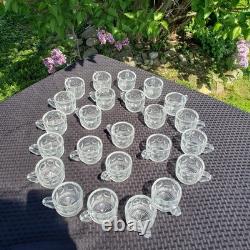 Tiffin-Franciscan Bullseye Punch Bowl Set with 24 Cups and Ladle