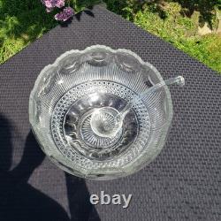 Tiffin-Franciscan Bullseye Punch Bowl Set with 24 Cups and Ladle
